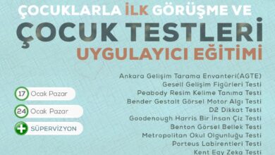 Photo of ÇOCUKLARLA İLK GÖRÜŞME VE ÇOCUK TESTLERİ UYGULAYICI EĞİTİMİ